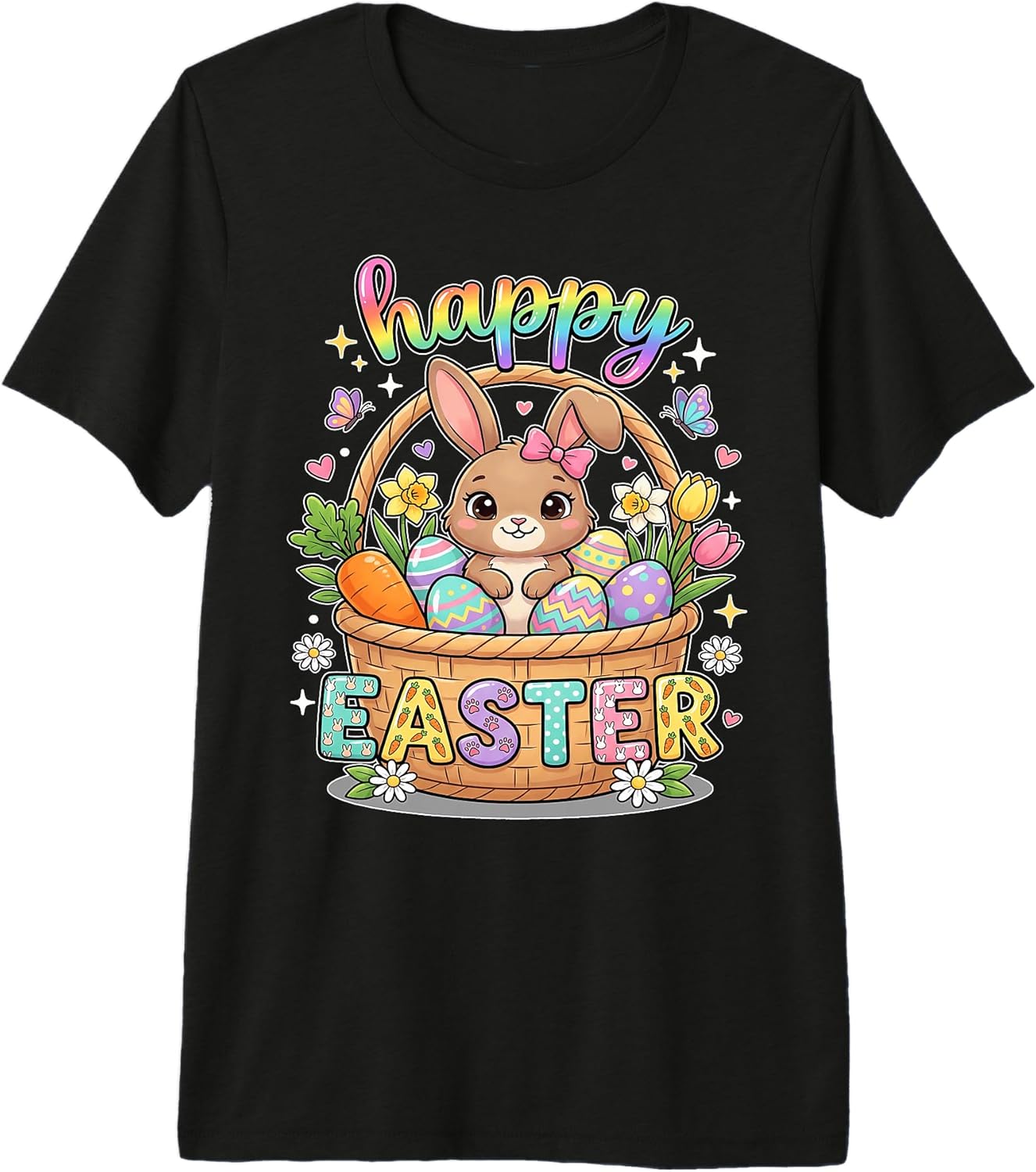 Rainbow Happy Easter Egg Bunny Unisex T-shirt, Sweatshirt, Hoodie, Long Sleeve Tee - T-Shirt, Sweatshirt, Hoodie