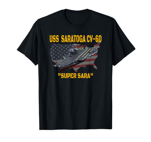 Aircraft Carrier Uss Saratoga Cv 60 T-Shirt - Custom Art Print for Adults - T-Shirt, Sweatshirt, Hoodie