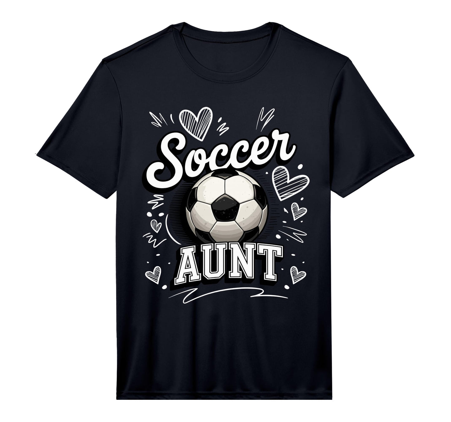 Mens Soccer Aunt Heart Football Game T-Shirt - Fun Novelty Design Unisex - T-Shirt, Sweatshirt, Hoodie