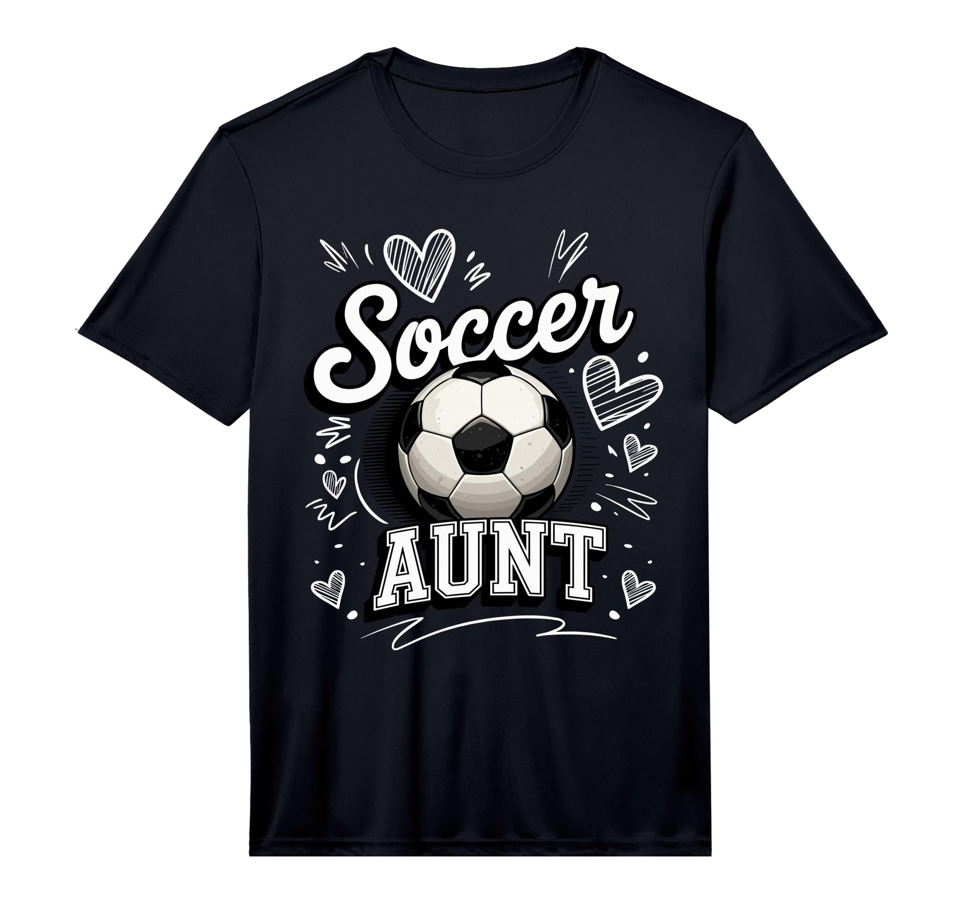 Mens Soccer Aunt Heart Football Game T-Shirt - Fun Novelty Design Unisex - T-Shirt, Sweatshirt, Hoodie