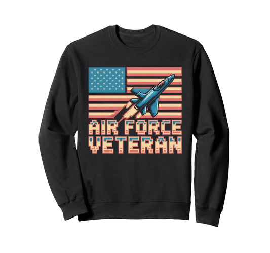 Air Force Veteran Us American Sweatshirt - Aesthetic Graphic for Adults - T-Shirt, Sweatshirt, Hoodie