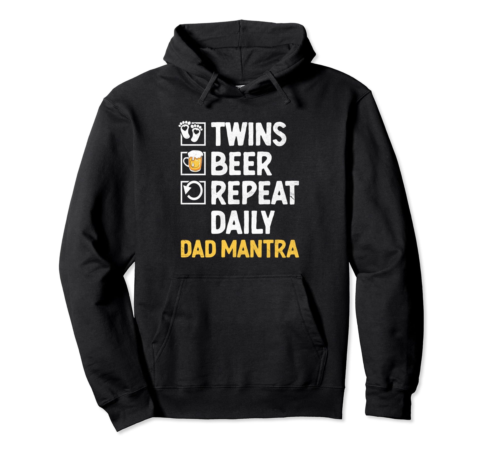 Funny Dad Twins Beer Drinking Twin Hoodie - Fun Novelty Design for Adults - T-Shirt, Sweatshirt, Hoodie