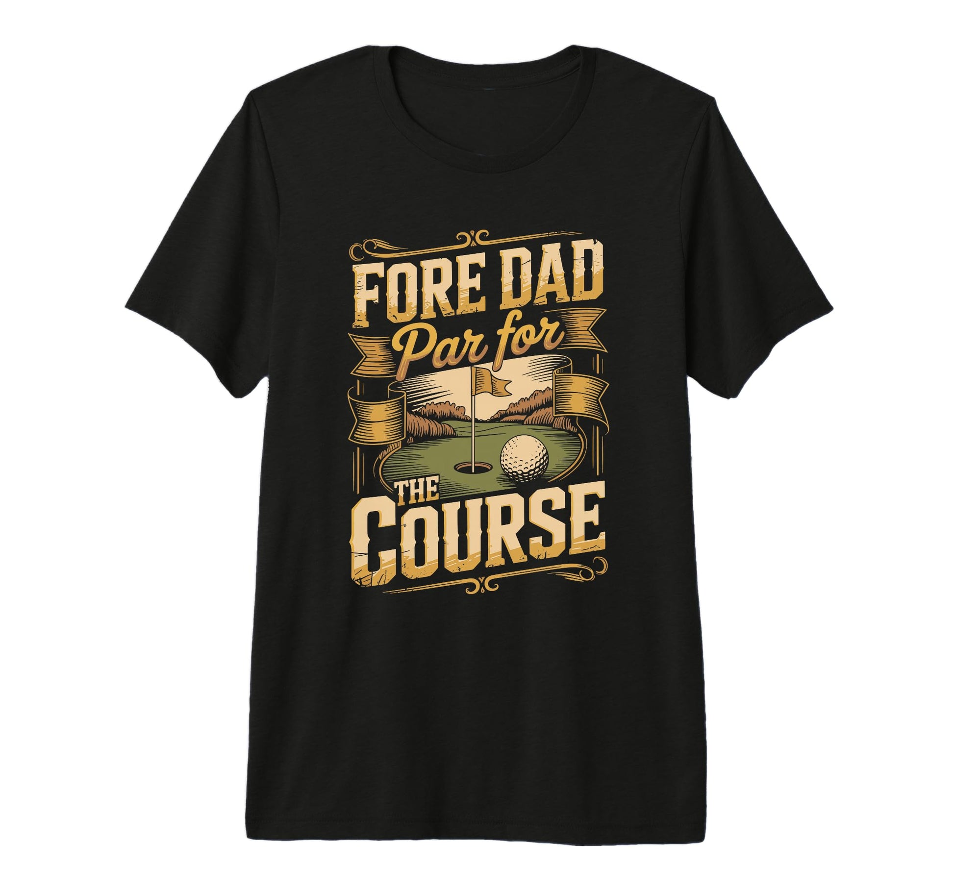 Fore Dad Par Course Golf Dad Tri T-Shirt - Custom Art Print for Adults - T-Shirt, Sweatshirt, Hoodie