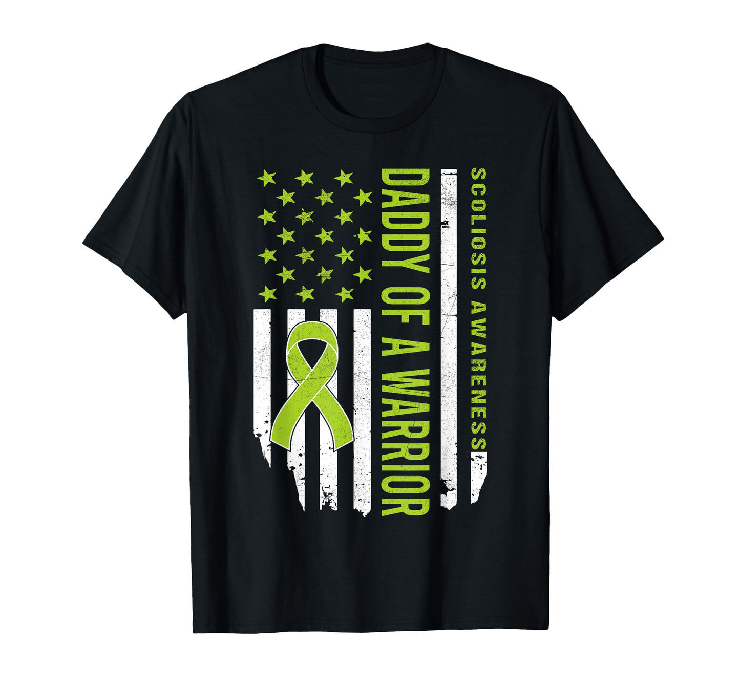 Dad Scoliosis Warrior Dad Us Flag T-Shirt - Novelty Apparel Unisex - T-Shirt, Sweatshirt, Hoodie