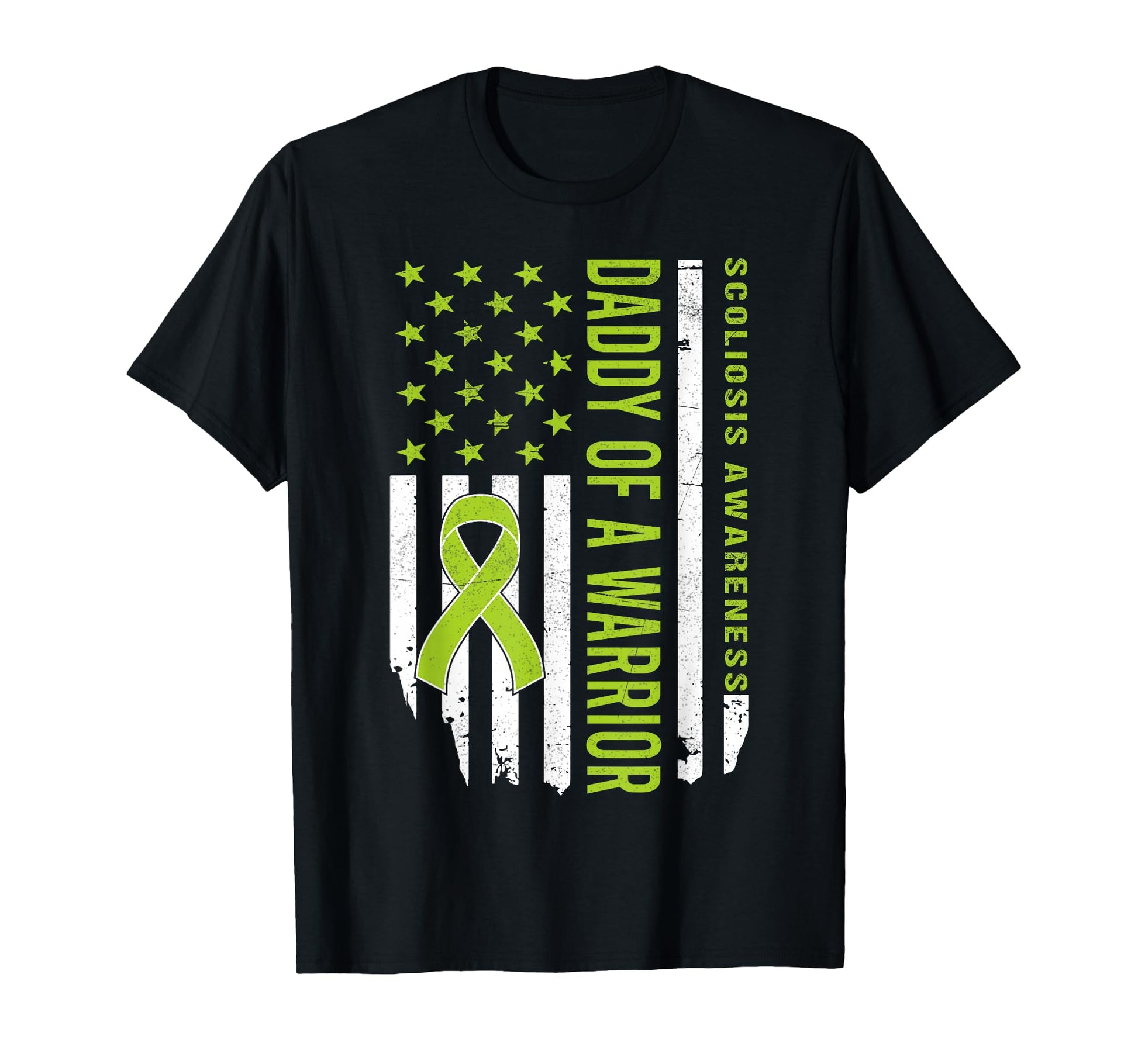 Dad Scoliosis Warrior Dad Us Flag T-Shirt - Novelty Apparel Unisex - T-Shirt, Sweatshirt, Hoodie