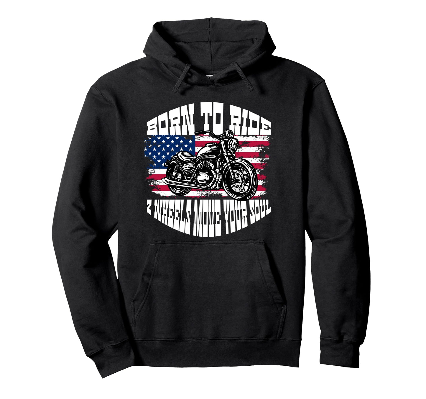 Biker Dad American Us Flag Motorcycle Hoodie - Minimalist Print Men Women - T-Shirt, Sweatshirt, Hoodie