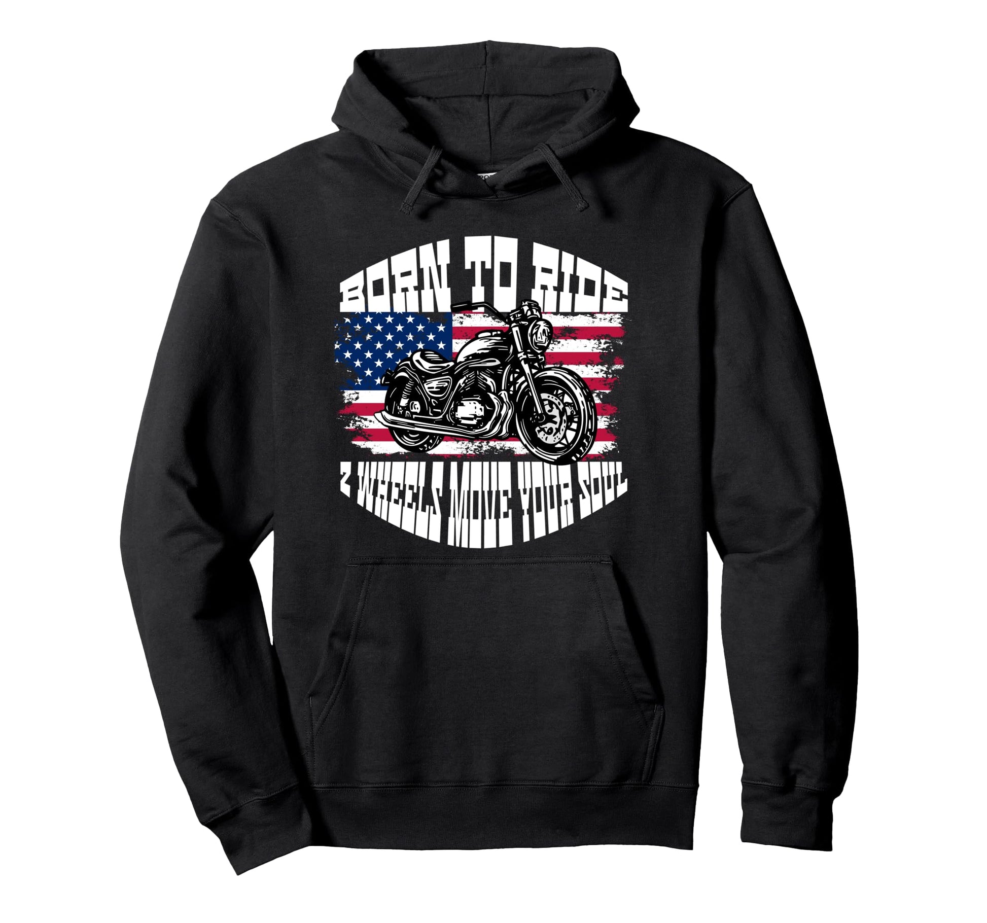 Biker Dad American Us Flag Motorcycle Hoodie - Minimalist Print Men Women - T-Shirt, Sweatshirt, Hoodie