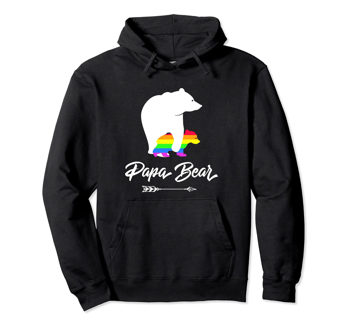 Papa Bear Lgbt Straight Ally Rainbow Hoodie - Fun Novelty Design Men Women - T-Shirt, Sweatshirt, Hoodie