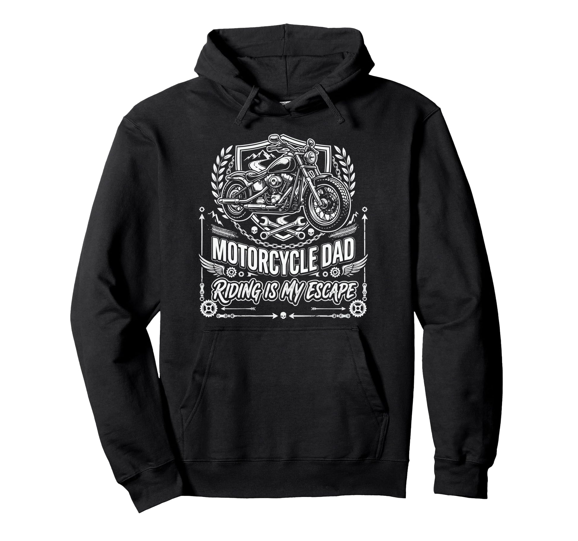 Motorcycle Dad Motorcyle Rider Daddy Hoodie - Minimalist Print for Adults - T-Shirt, Sweatshirt, Hoodie