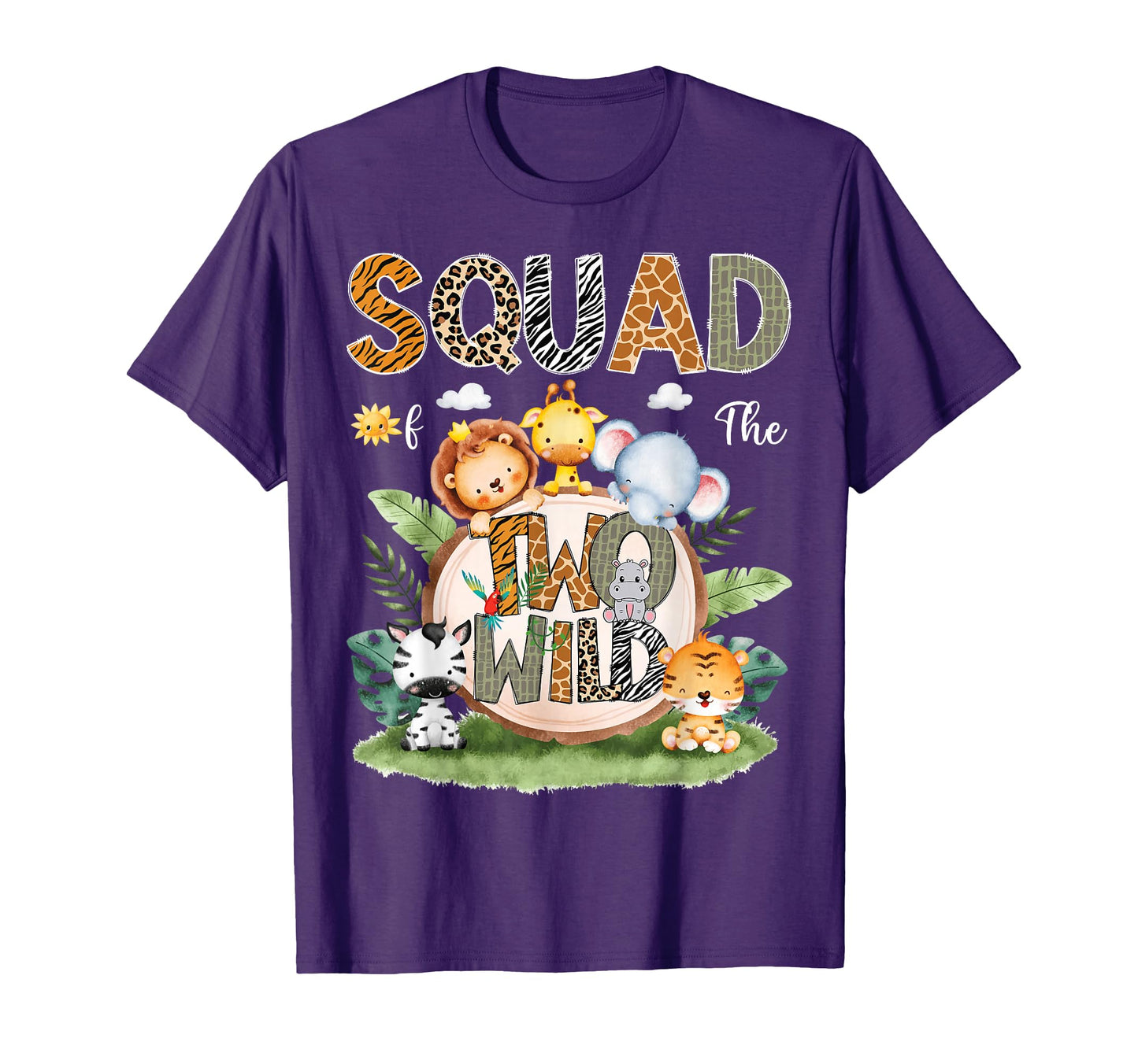 Squad Two Wild 2Nd Birthday Safari Animal T-Shirt - Trendy Graphic Unisex - T-Shirt, Sweatshirt, Hoodie
