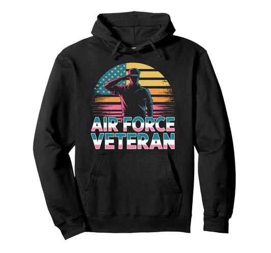 Air Force Veteran Us American Flag Dad Hoodie - Unique Graphic Men Women - T-Shirt, Sweatshirt, Hoodie