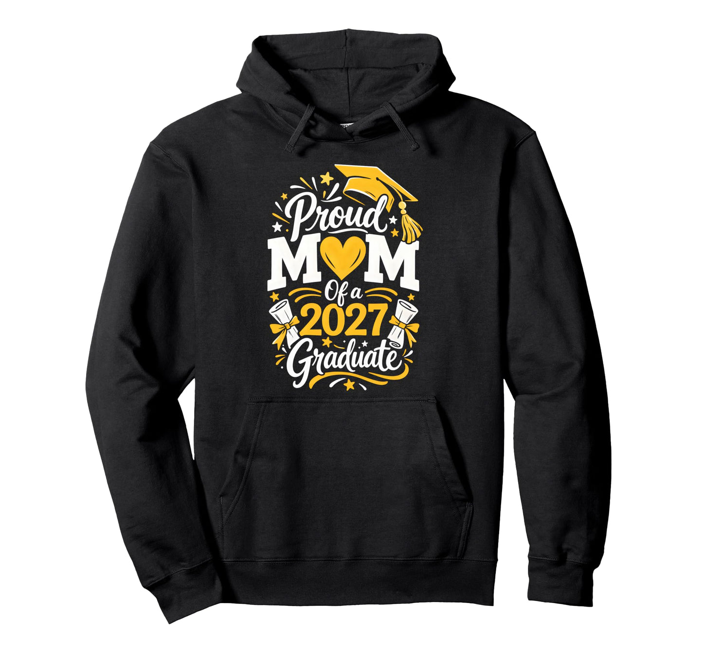 Proud Mom 2027 Graduate Graduation School Hoodie - Graphic Print Men Women - T-Shirt, Sweatshirt, Hoodie