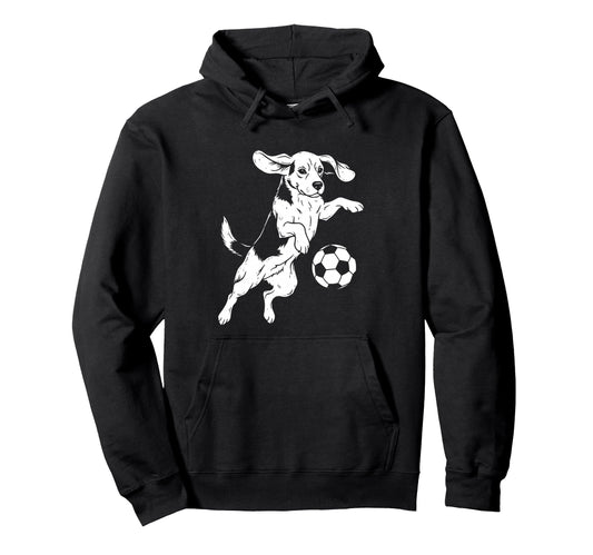 Beagle Soccer Player Funny Dog Lover Hoodie - Custom Art Print Men Women - T-Shirt, Sweatshirt, Hoodie