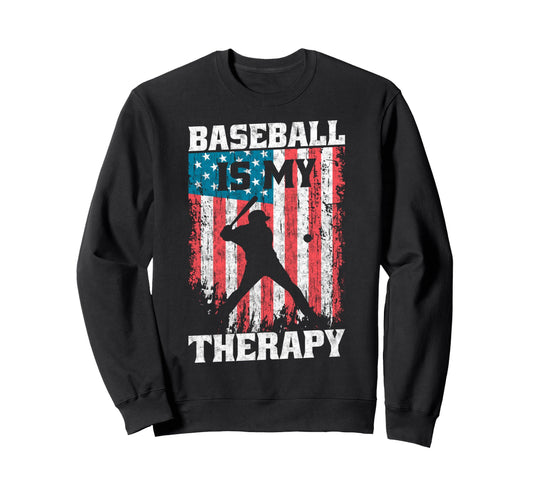 Baseball Us Flag Baseball Is My Sweatshirt - Streetwear Style for Adults - T-Shirt, Sweatshirt, Hoodie