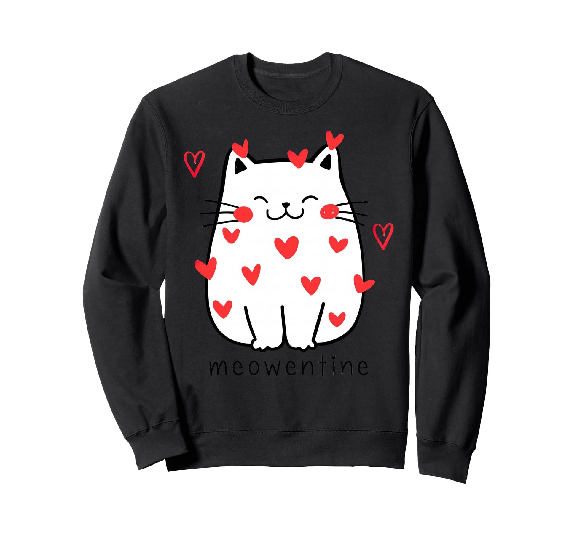 Meowentine Cat Valentines Day Cat Sweatshirt - Fun Novelty Design Unisex - T-Shirt, Sweatshirt, Hoodie