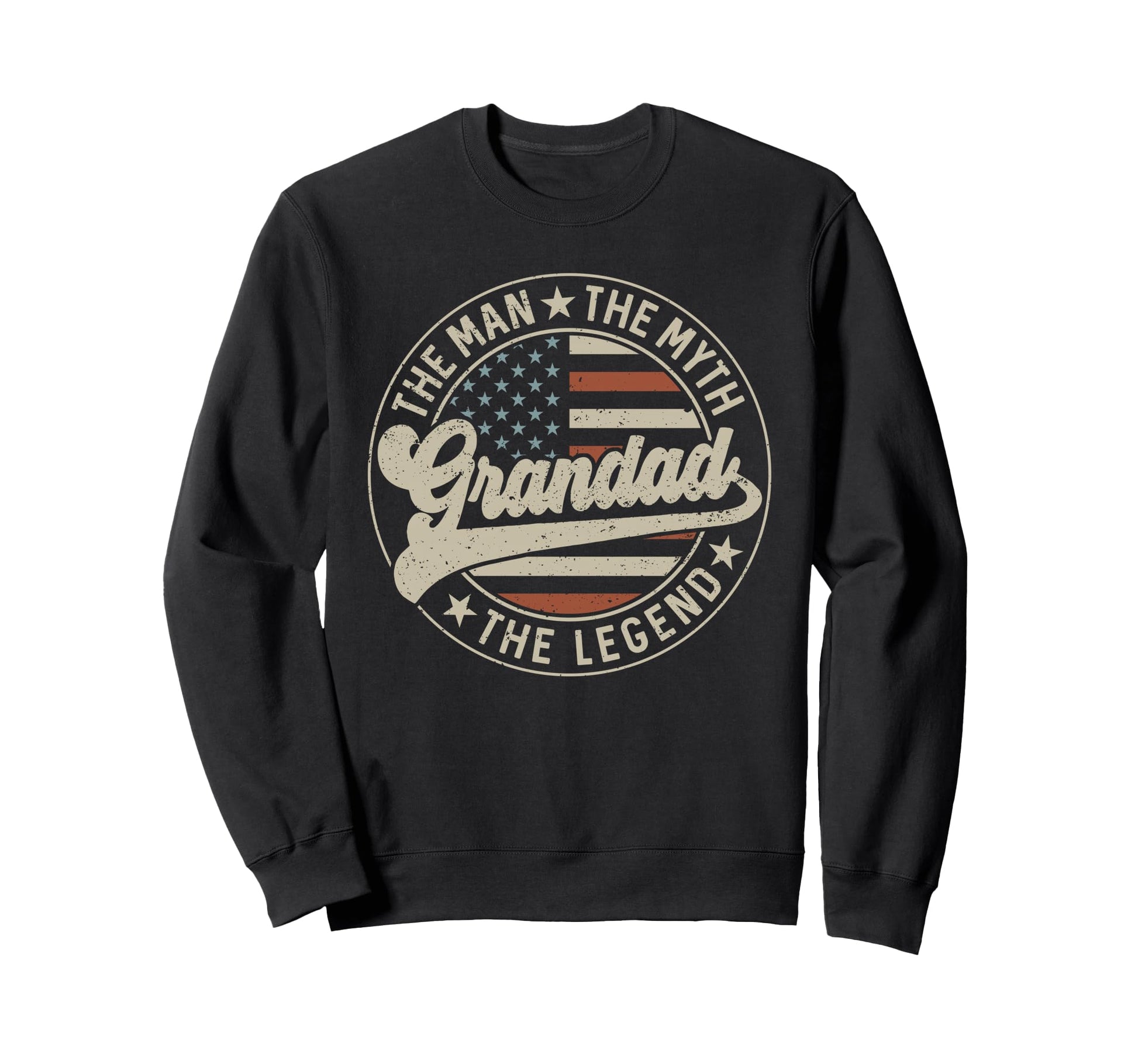 Grandad Myth Legend Us Flag Sweatshirt - Minimalist Print for Adults - T-Shirt, Sweatshirt, Hoodie