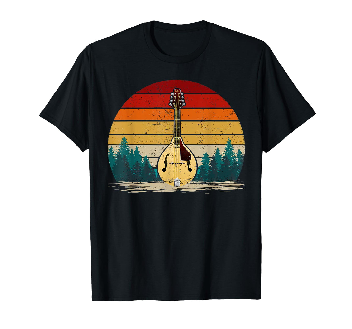 Mandolin Musical Distressed Mandolin T-Shirt - Custom Art Print Unisex - T-Shirt, Sweatshirt, Hoodie
