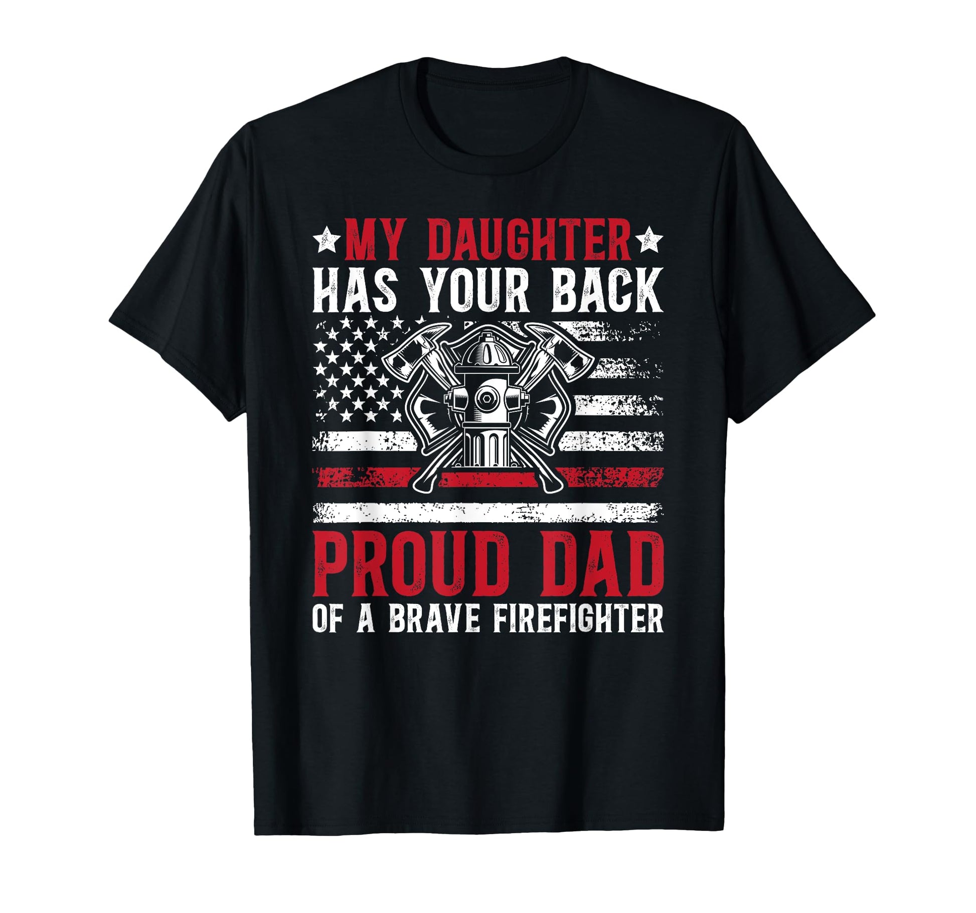 Proud Firefighter Dad Fireman Dad T-Shirt - Minimalist Print Unisex - T-Shirt, Sweatshirt, Hoodie