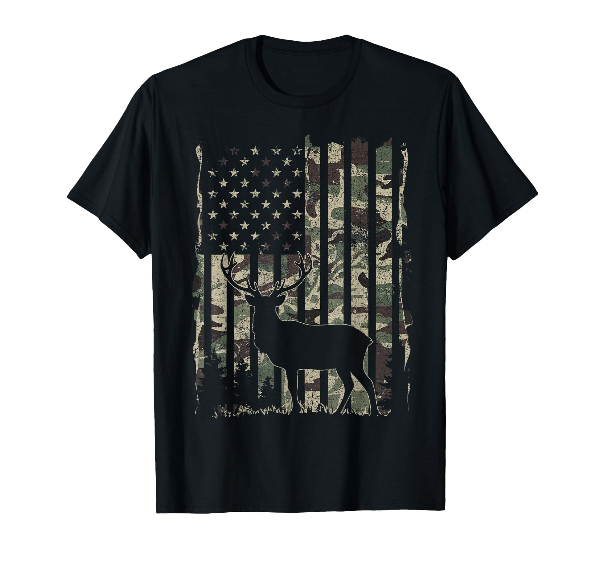 Deer Hunting Hunter Camo Usa American T-Shirt - Unique Graphic for Adults - T-Shirt, Sweatshirt, Hoodie