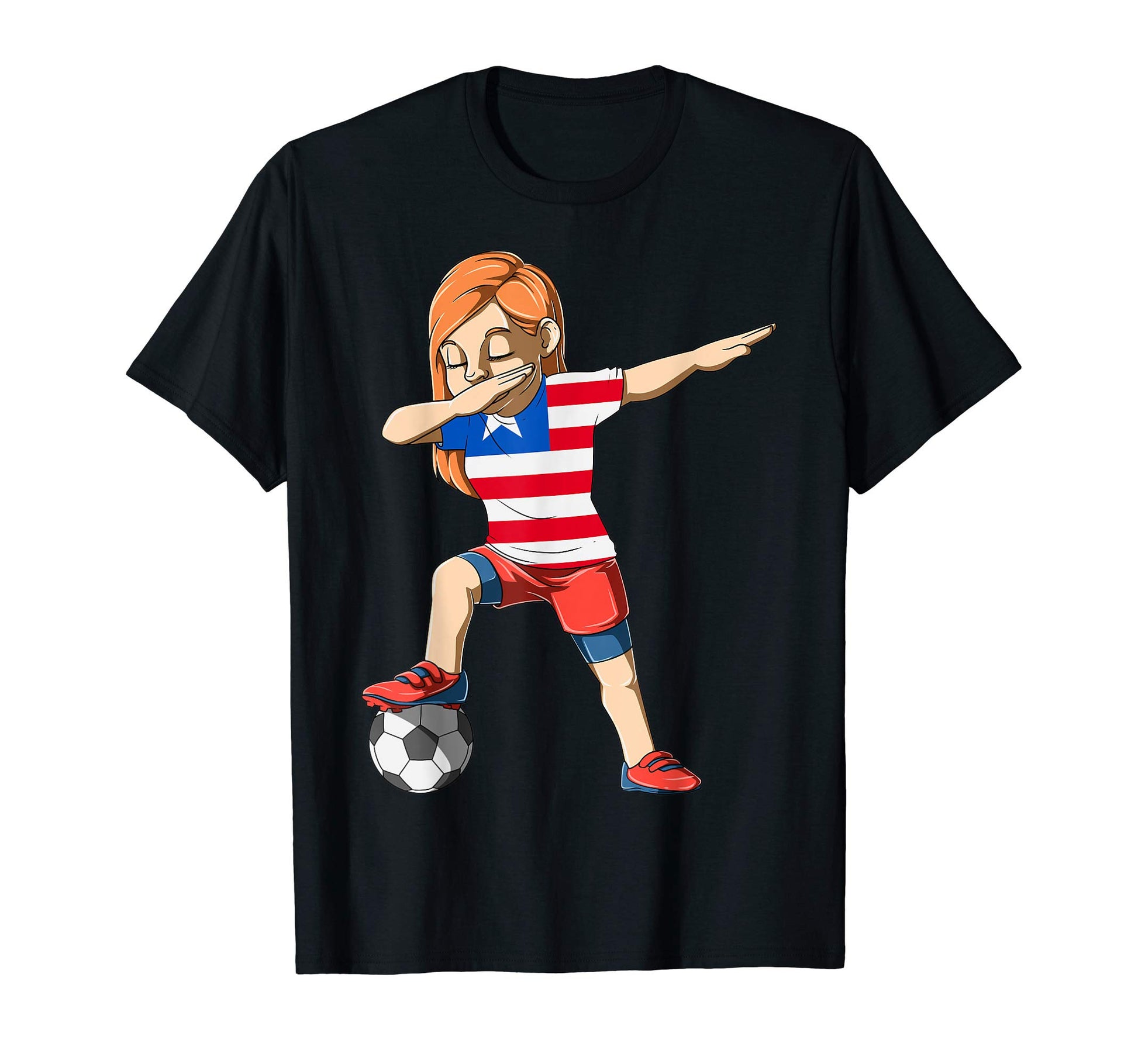 Dabbing Soccer Liberia Jersey T-Shirt - Fun Novelty Design Men Women - T-Shirt, Sweatshirt, Hoodie