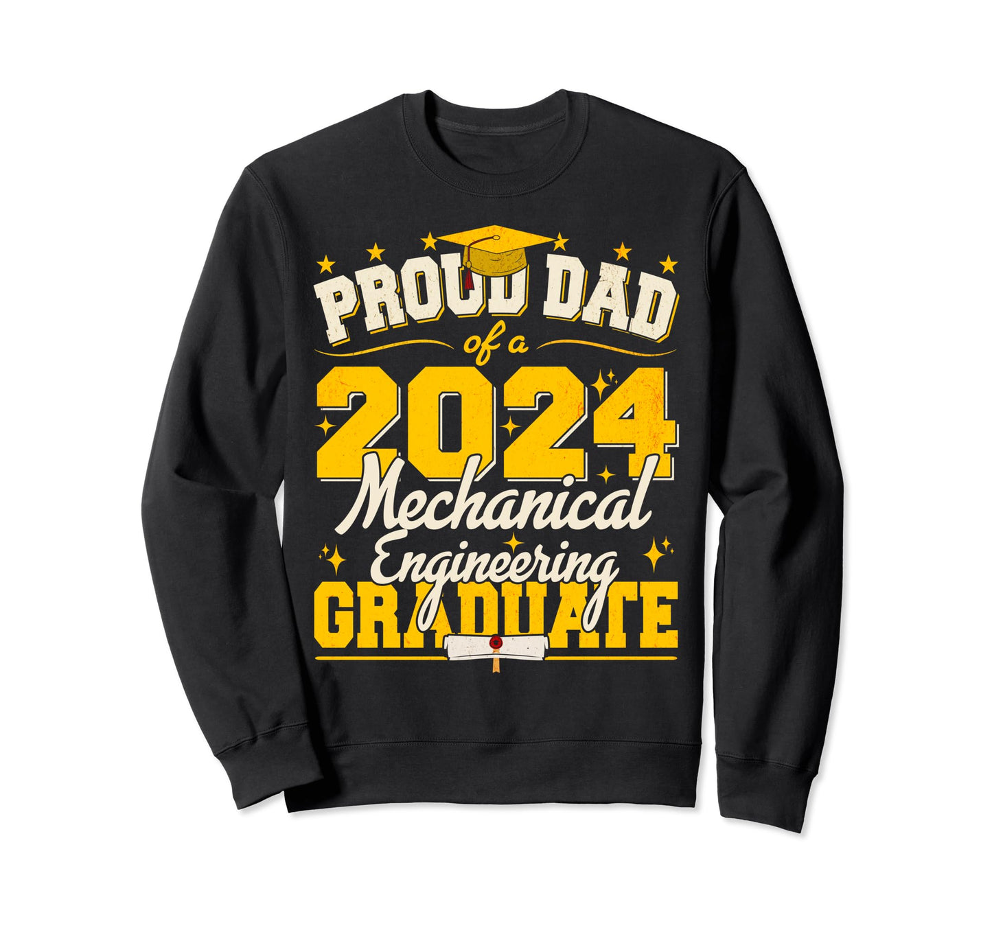 Proud Dad 2024 Mechanical Sweatshirt - Novelty Apparel for Adults - T-Shirt, Sweatshirt, Hoodie
