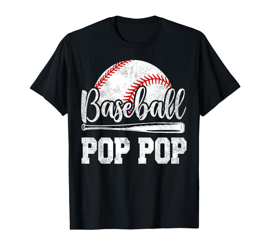Baseball Pop Pop Baseball Player Game T-Shirt - Unique Graphic Men Women - T-Shirt, Sweatshirt, Hoodie