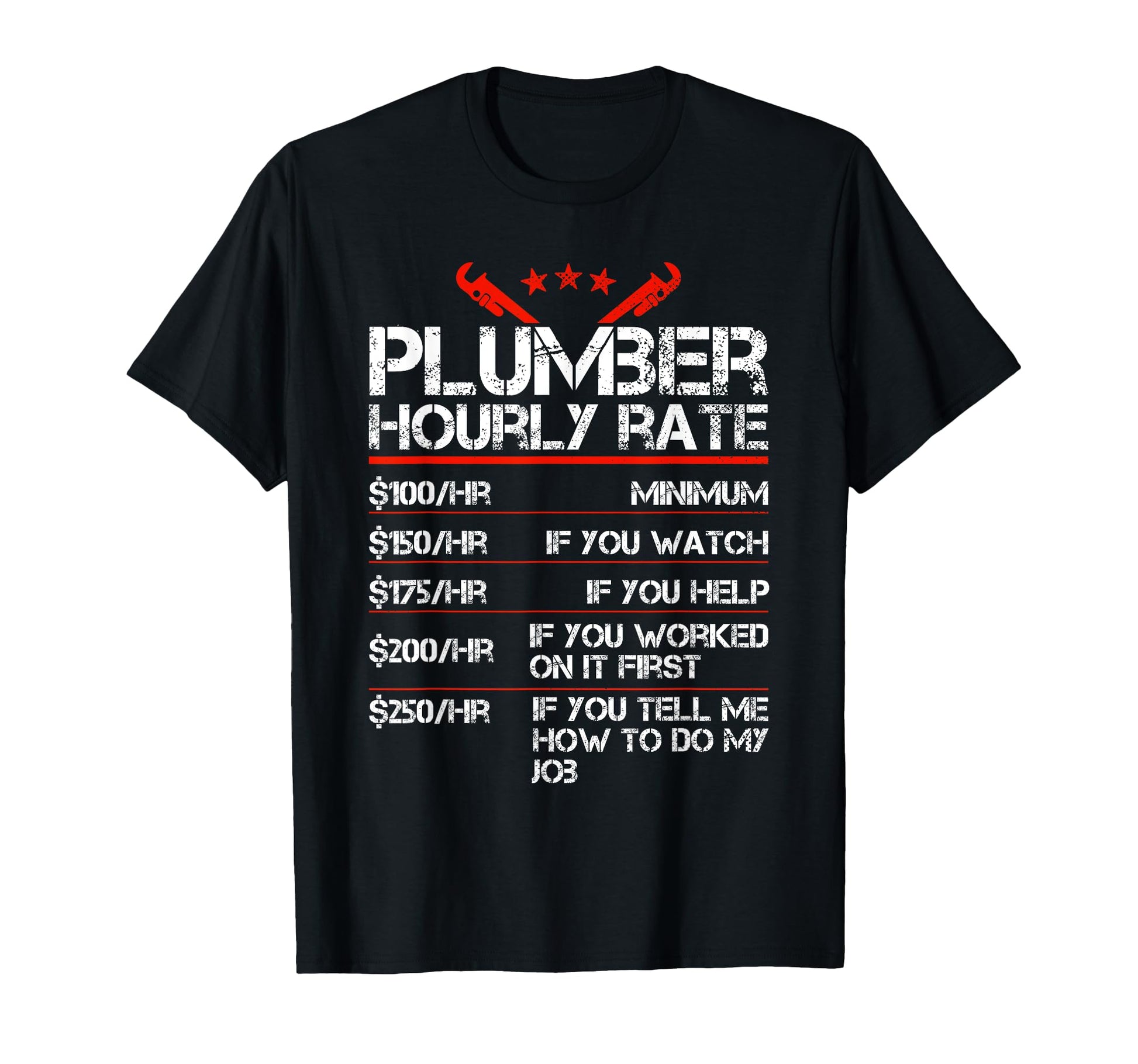 Funny Plumber Gifts Plumber Hourly T-Shirt - Casual Everyday Wear Unisex - T-Shirt, Sweatshirt, Hoodie