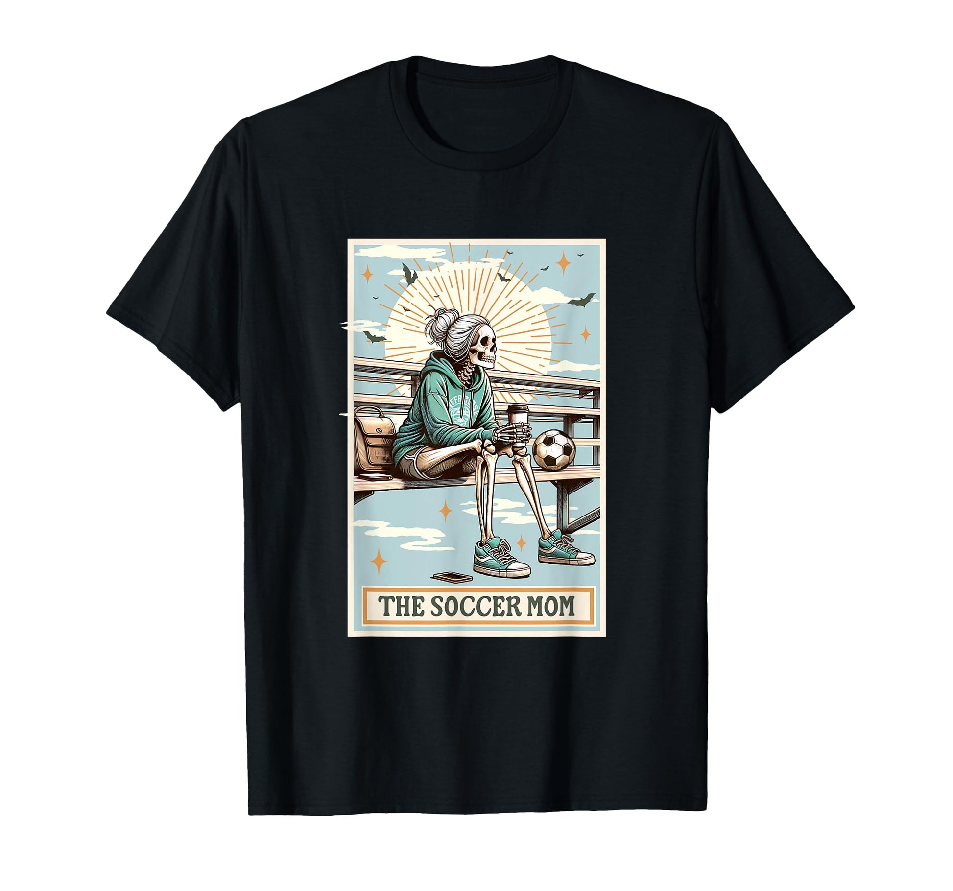 Soccer Mom Skeleton Card Gift Spooky T-Shirt - Aesthetic Graphic Unisex - T-Shirt, Sweatshirt, Hoodie