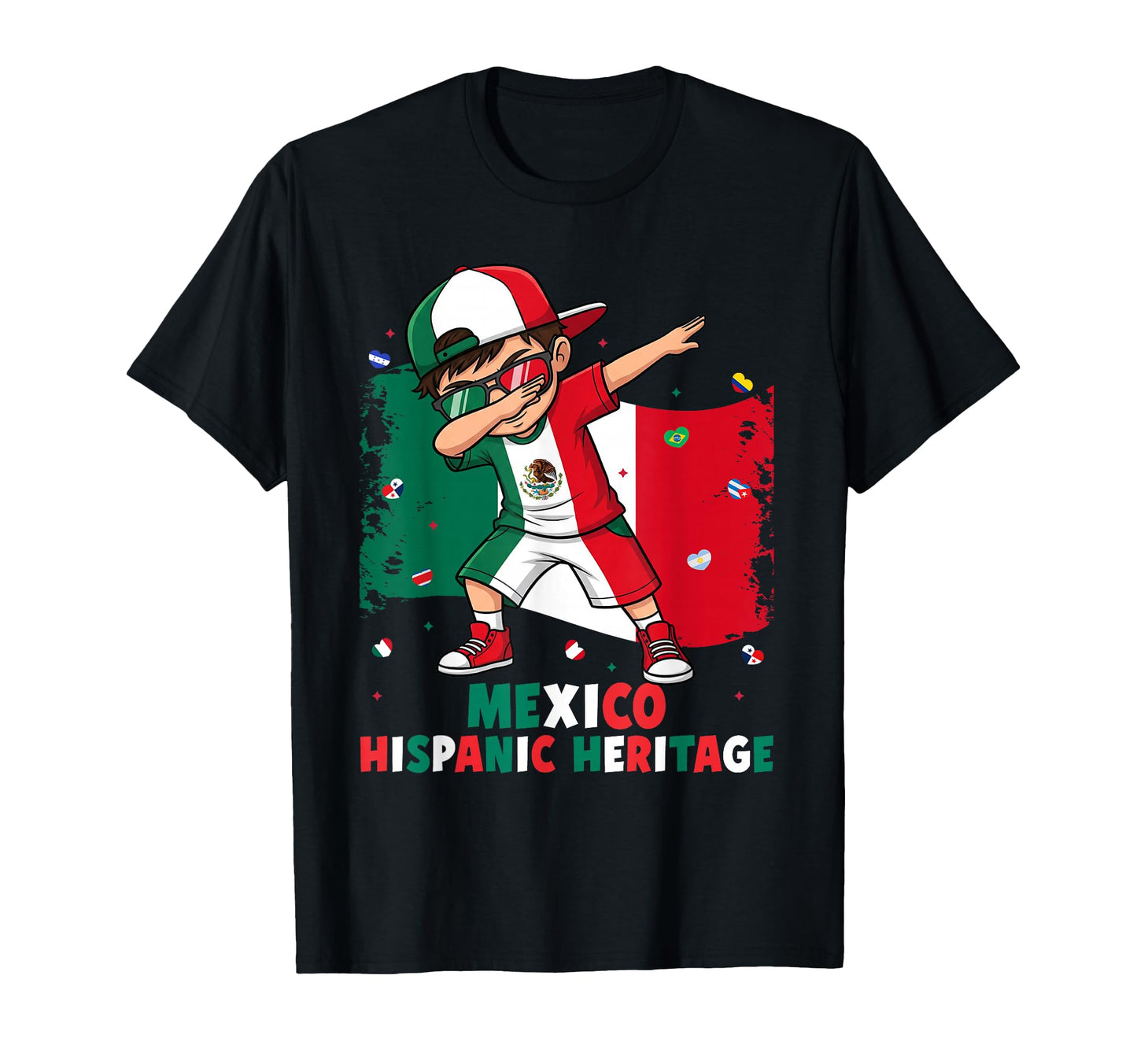 Dabbing Mexico Hispanic Heritage T-Shirt - Streetwear Style for Adults - T-Shirt, Sweatshirt, Hoodie