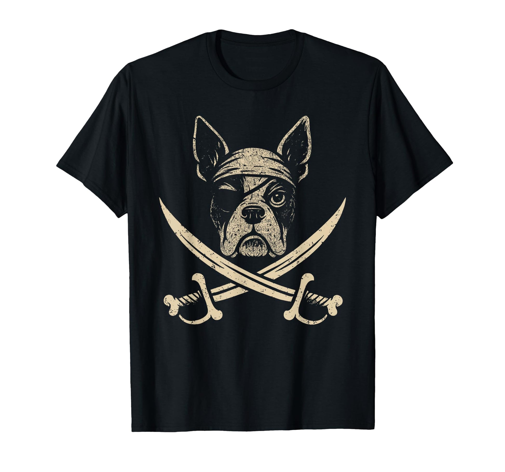 Pirate Boston Terrier Crossbones Dog T-Shirt - Minimalist Print Unisex - T-Shirt, Sweatshirt, Hoodie