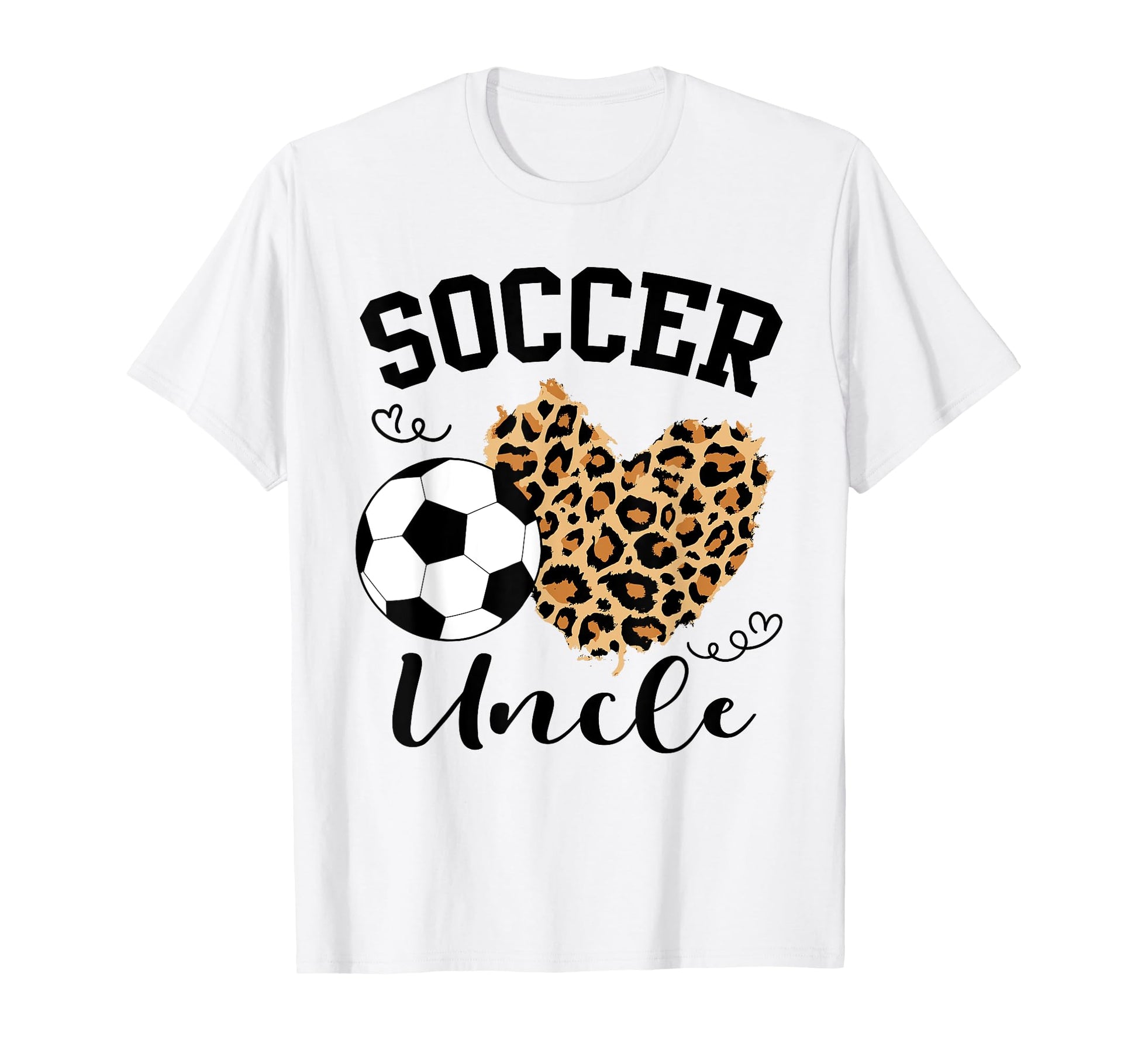 Soccer Uncle Heart Leopard Uncle T-Shirt - Aesthetic Graphic Men Women - T-Shirt, Sweatshirt, Hoodie