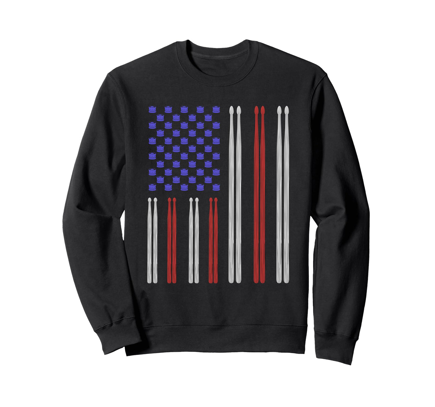 Drummer Drums Usa Flag Drumming Sweatshirt - Trendy Graphic Men Women - T-Shirt, Sweatshirt, Hoodie