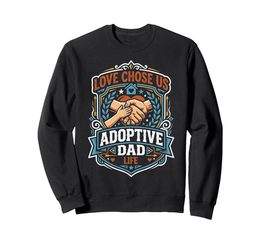 Adoptive Dad Adoption Fathers Day Sweatshirt - Novelty Apparel for Adults - T-Shirt, Sweatshirt, Hoodie