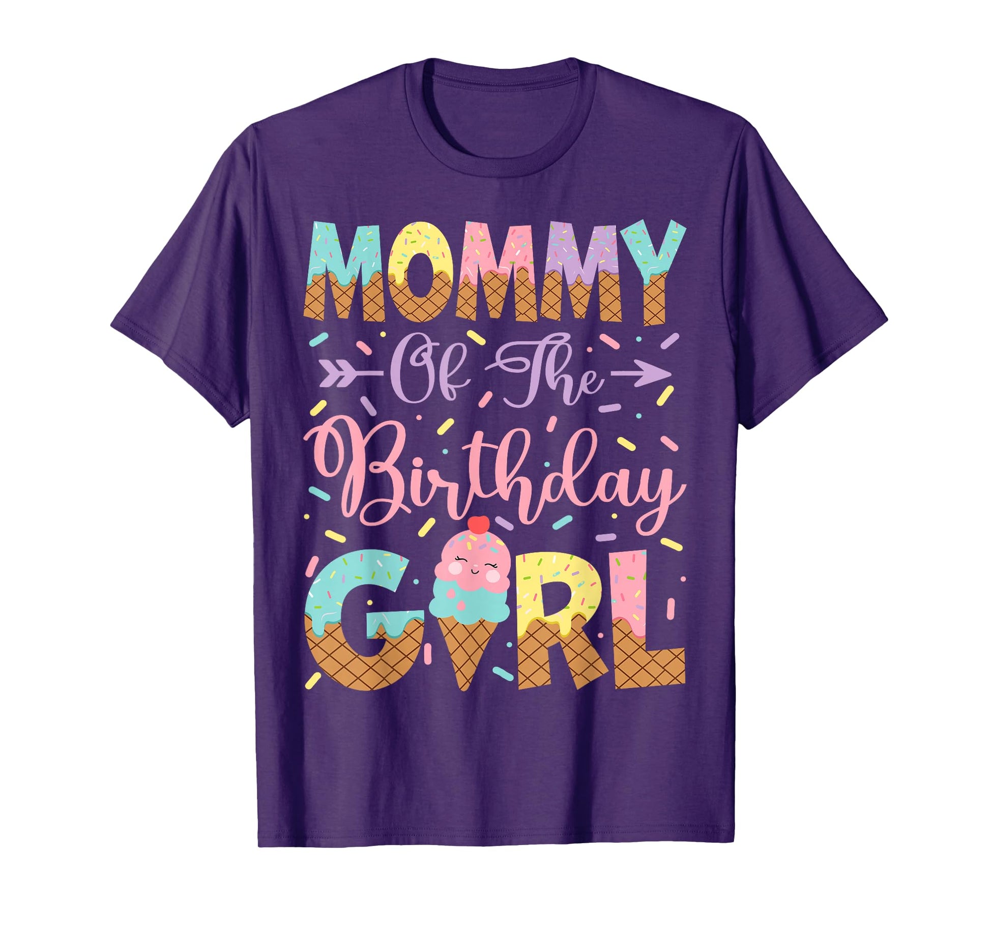 Mommy Birthday Ice Cream Lover Party T-Shirt - Graphic Print Unisex - T-Shirt, Sweatshirt, Hoodie