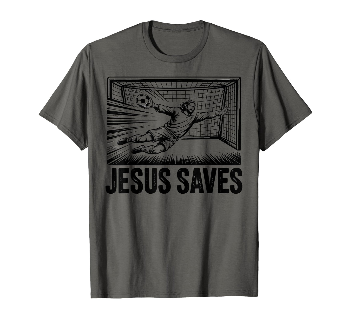Soccer Goalie Goalkeeper Jesus T-Shirt - Casual Everyday Wear for Adults - T-Shirt, Sweatshirt, Hoodie