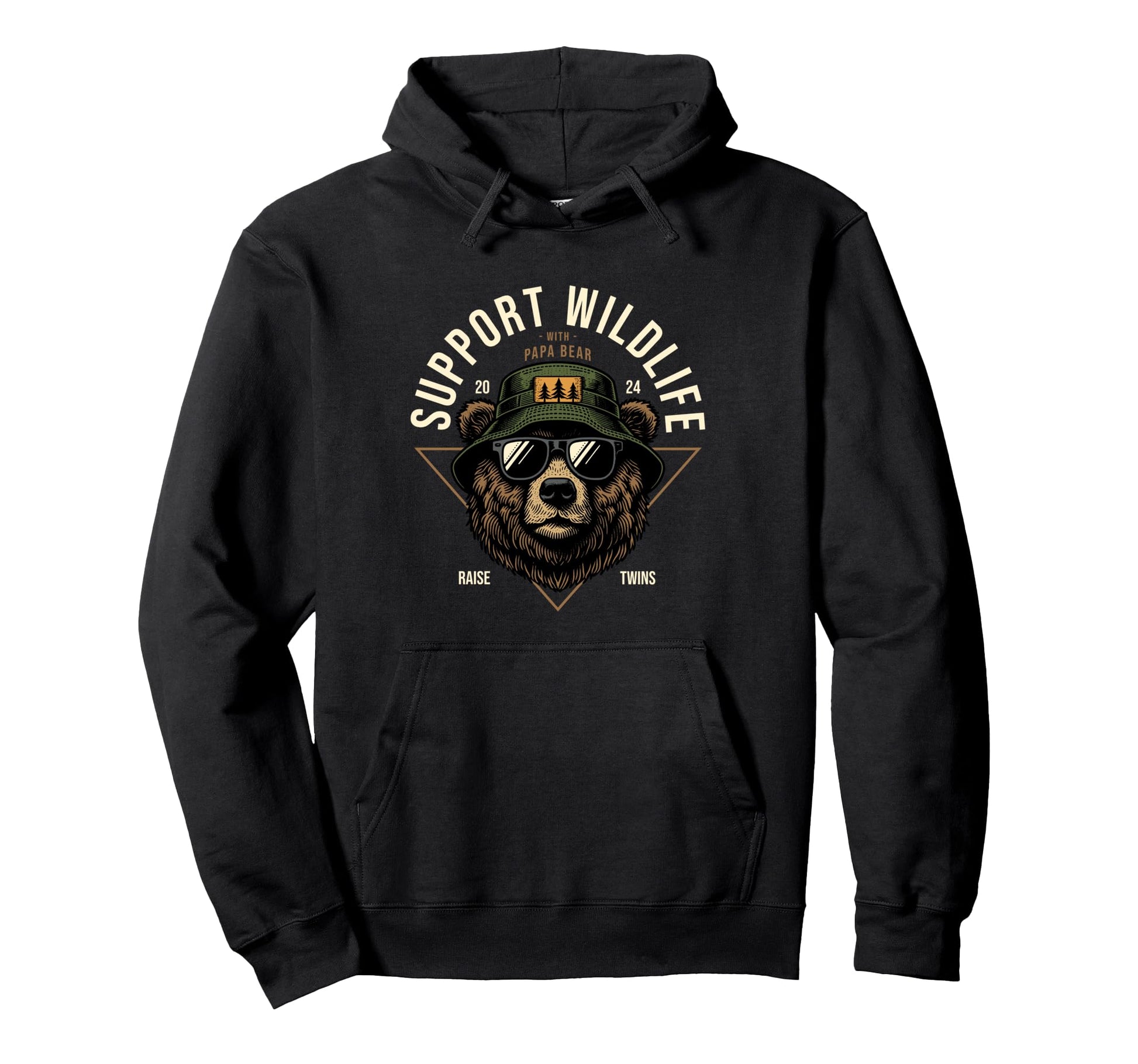 Twin Dad Support Wildlife Raise Twins Hoodie - Streetwear Style for Adults - T-Shirt, Sweatshirt, Hoodie