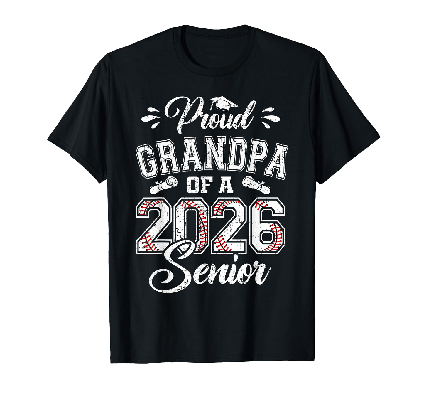 Proud Grandpa 2026 Senior Baseball T-Shirt - Custom Art Print Men Women - T-Shirt, Sweatshirt, Hoodie
