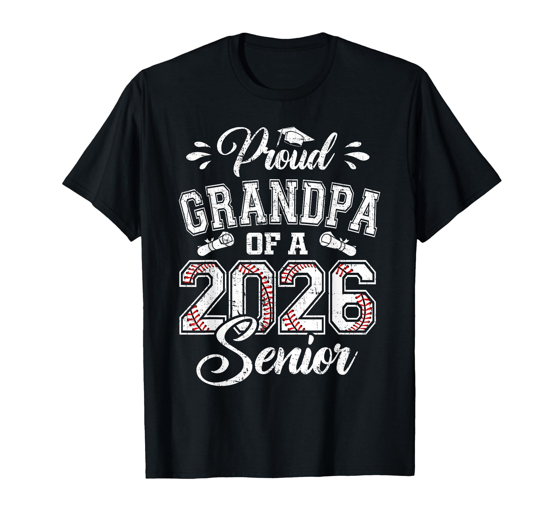 Proud Grandpa 2026 Senior Baseball T-Shirt - Custom Art Print Men Women - T-Shirt, Sweatshirt, Hoodie