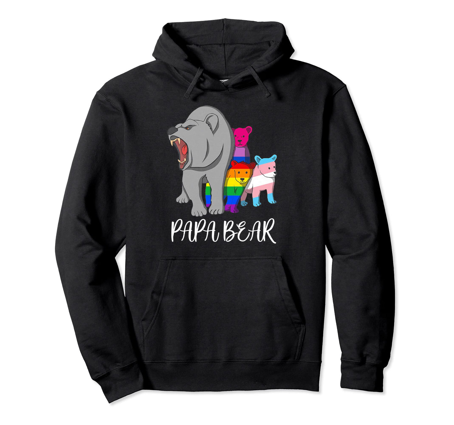 Papa Bear Lgbt Pride Fathers Day Gift Hoodie - Graphic Print for Adults - T-Shirt, Sweatshirt, Hoodie