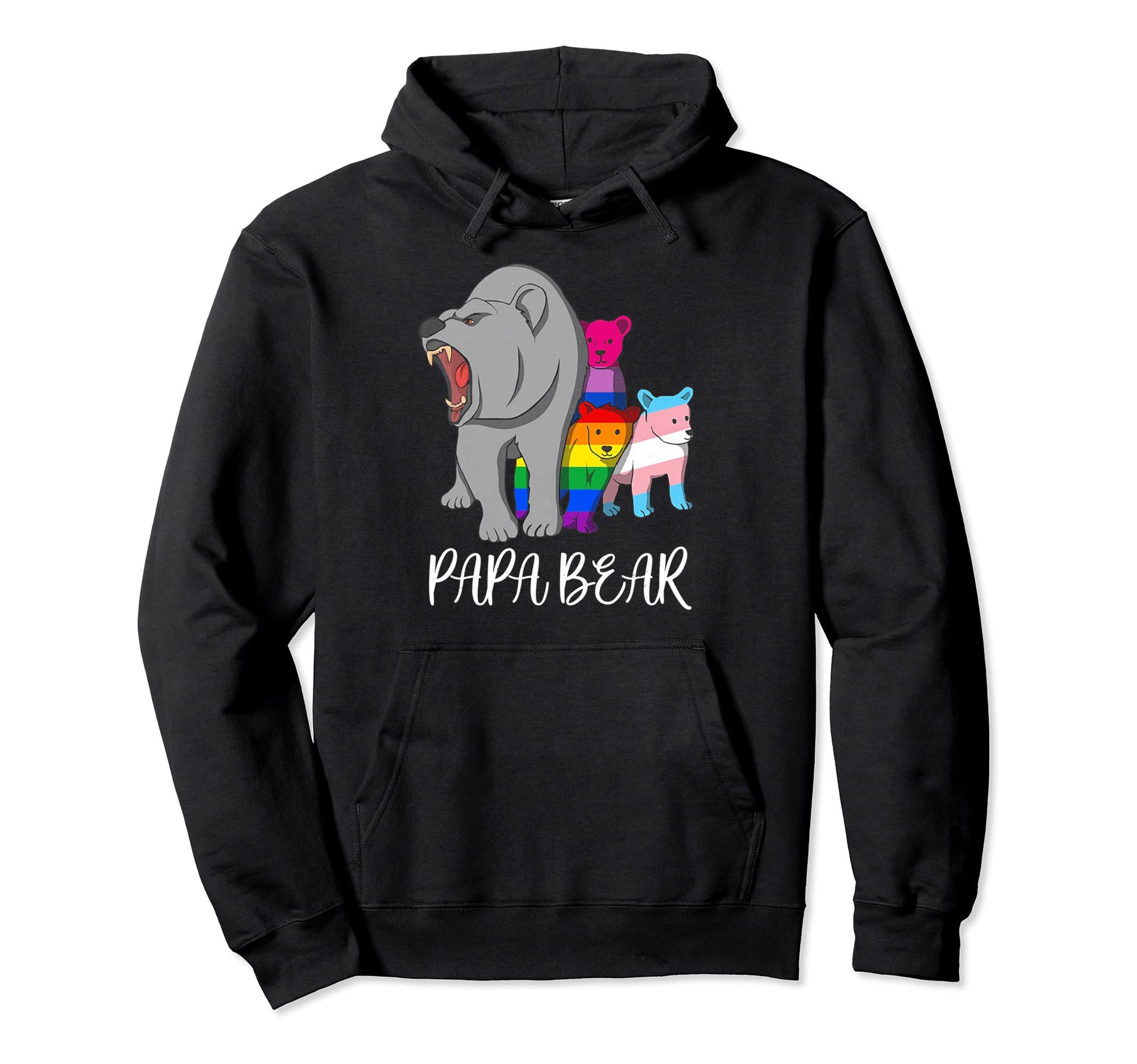 Papa Bear Lgbt Pride Fathers Day Gift Hoodie - Graphic Print for Adults - T-Shirt, Sweatshirt, Hoodie