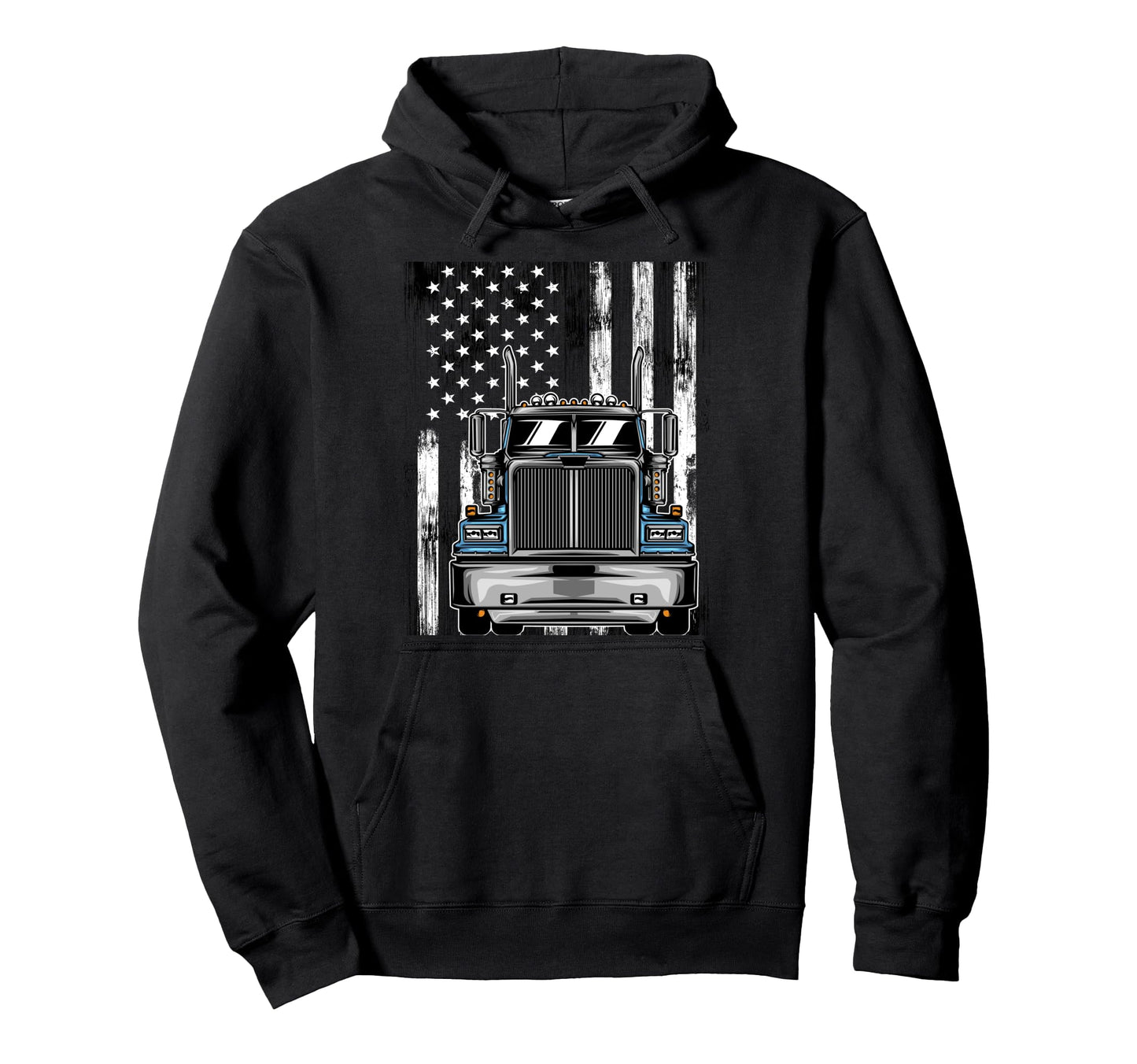 Usa Flag Trucker Papa Dad Truck Driver Hoodie - Graphic Print Unisex - T-Shirt, Sweatshirt, Hoodie