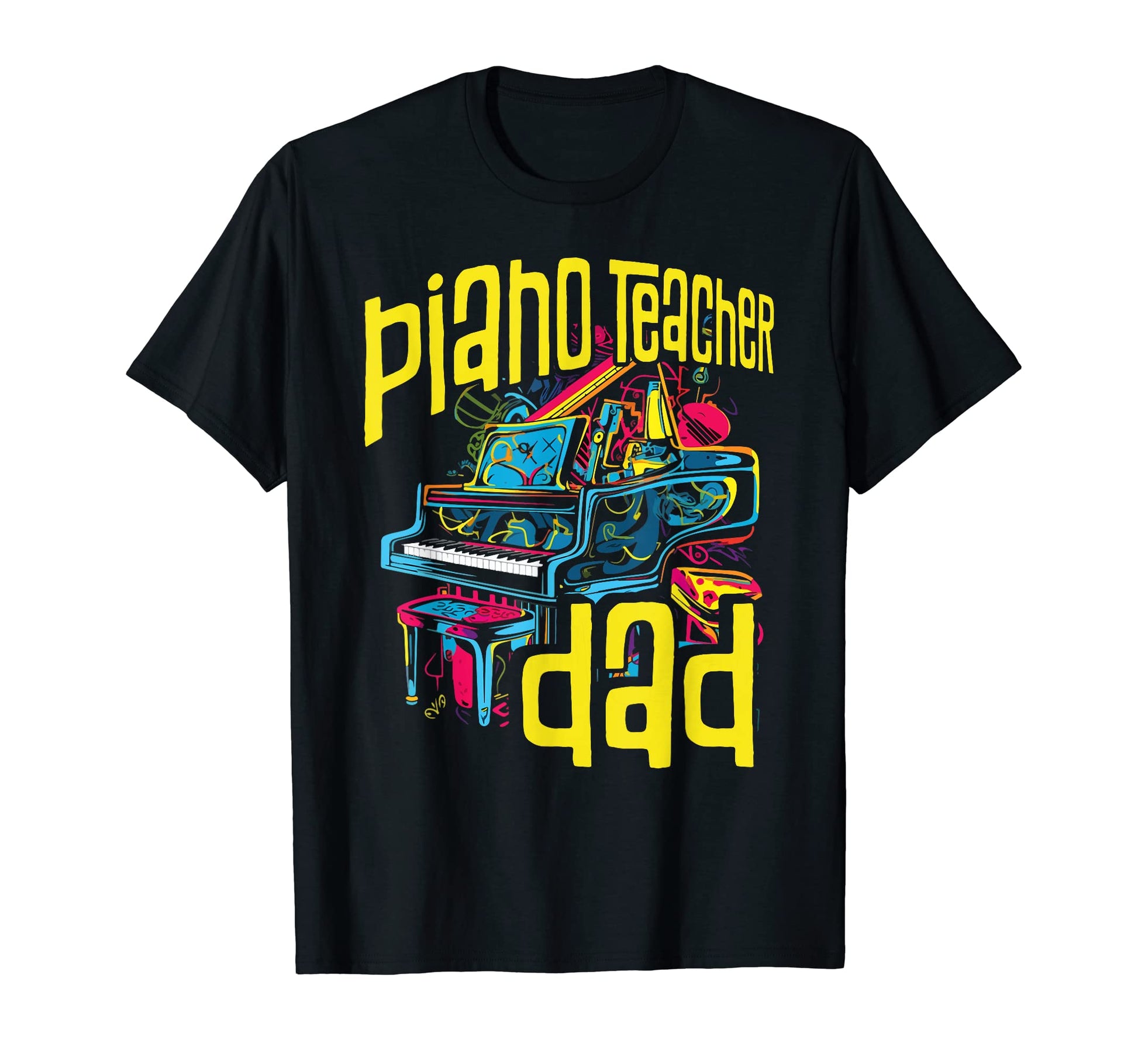 Piano Dad Piano Pianist Keyboard T-Shirt - Minimalist Print for Adults - T-Shirt, Sweatshirt, Hoodie