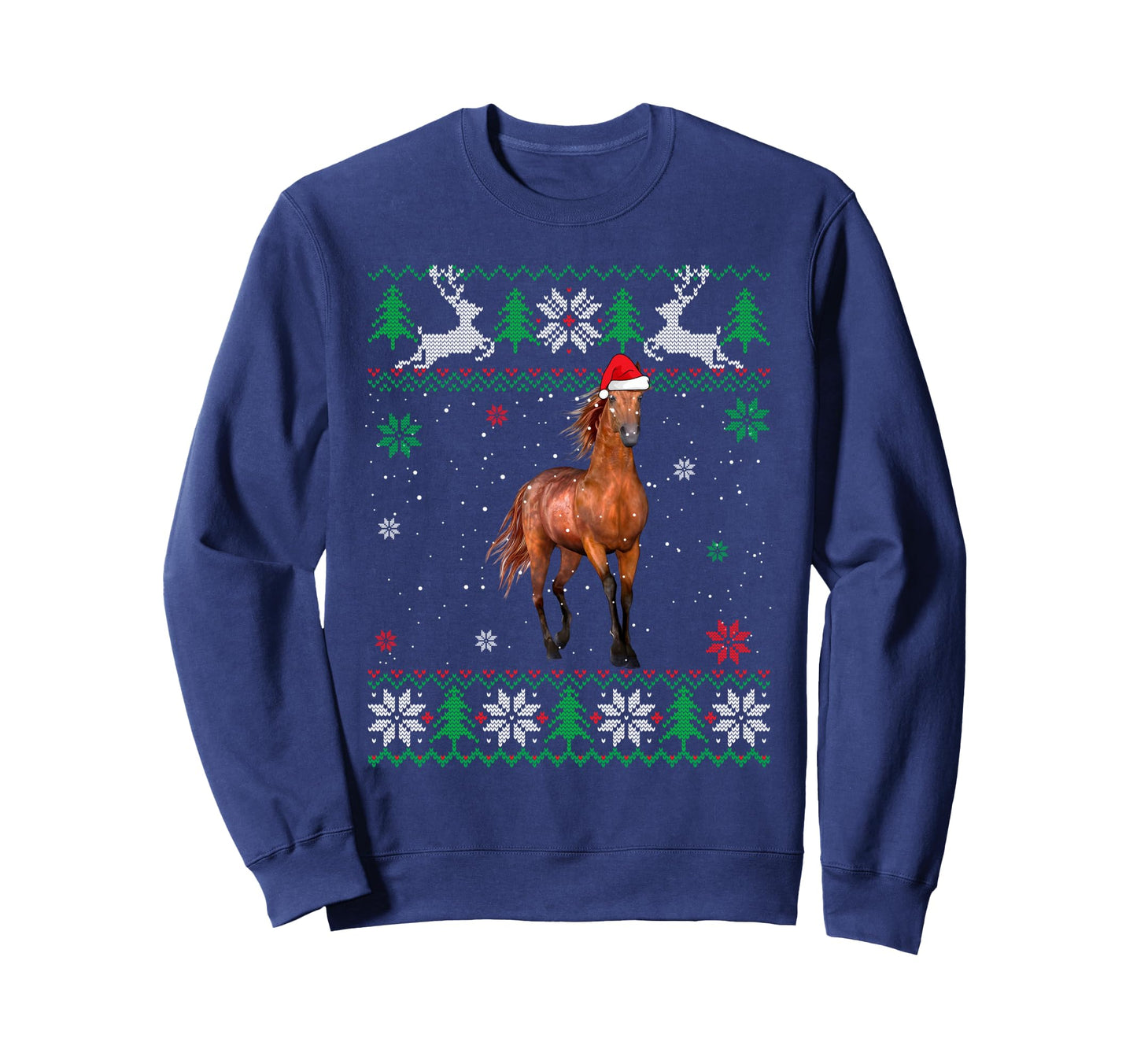 Ugly Horse Lover Santa Hat Animals Sweatshirt - Streetwear Style Unisex - T-Shirt, Sweatshirt, Hoodie