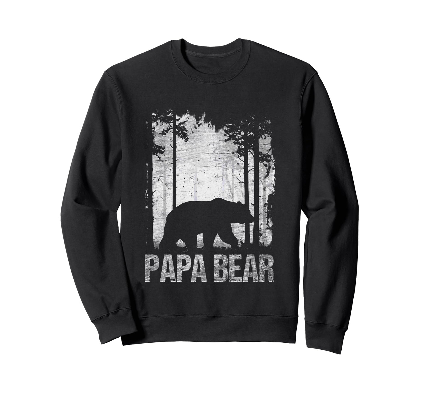 Papa Bear Silhouette Forest Sweatshirt - Unique Graphic for Adults - T-Shirt, Sweatshirt, Hoodie