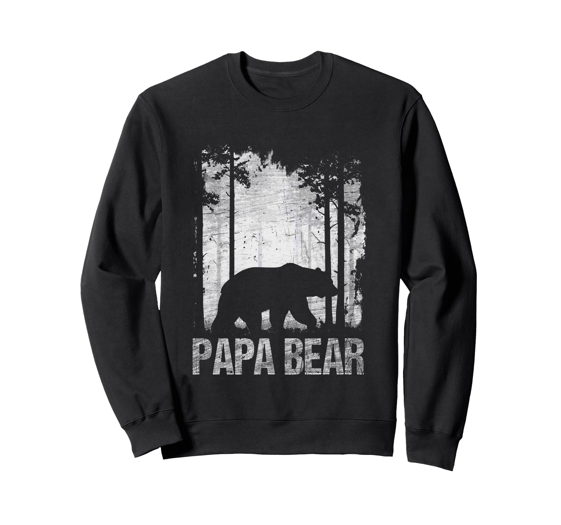 Papa Bear Silhouette Forest Sweatshirt - Unique Graphic for Adults - T-Shirt, Sweatshirt, Hoodie