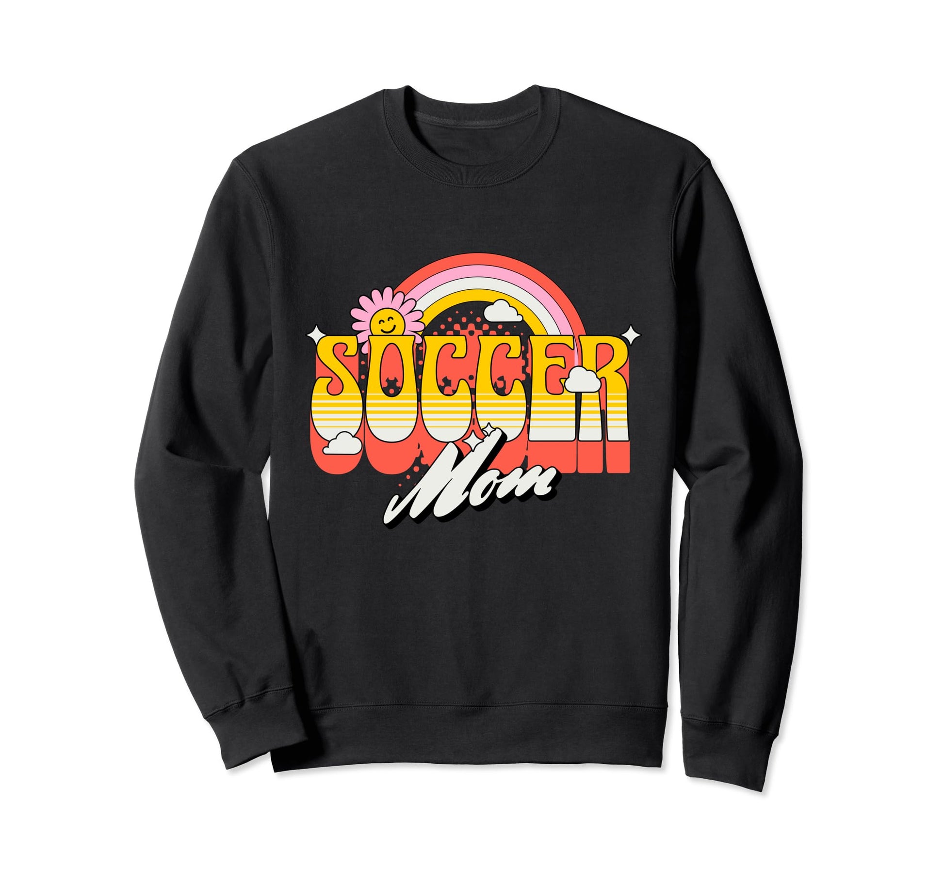 Soccer Mom Groovy Soccer Fan Sweatshirt - Aesthetic Graphic for Adults - T-Shirt, Sweatshirt, Hoodie