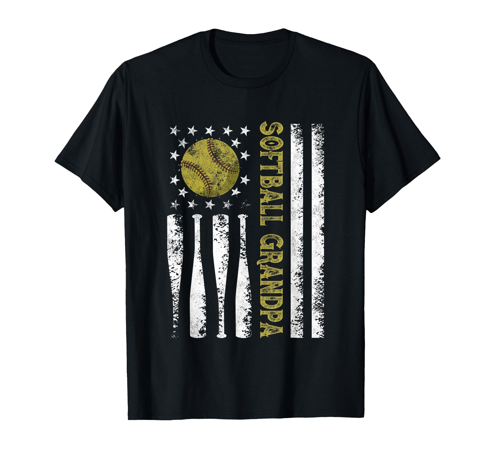 Distressed Usa American Flag Softball T-Shirt - Minimalist Print Men Women - T-Shirt, Sweatshirt, Hoodie