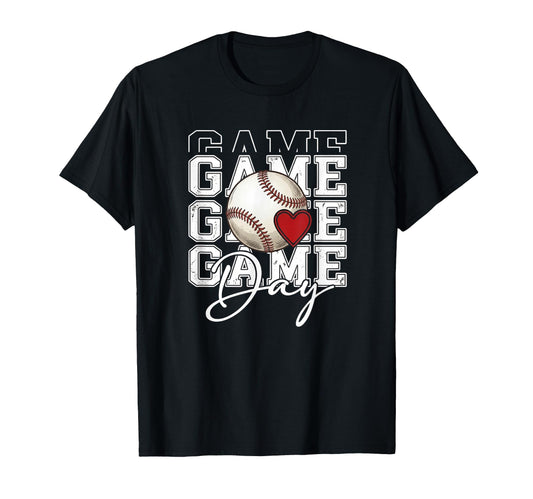 Baseball Game Day Spirit Heart Athlete T-Shirt - Trendy Graphic Men Women - T-Shirt, Sweatshirt, Hoodie