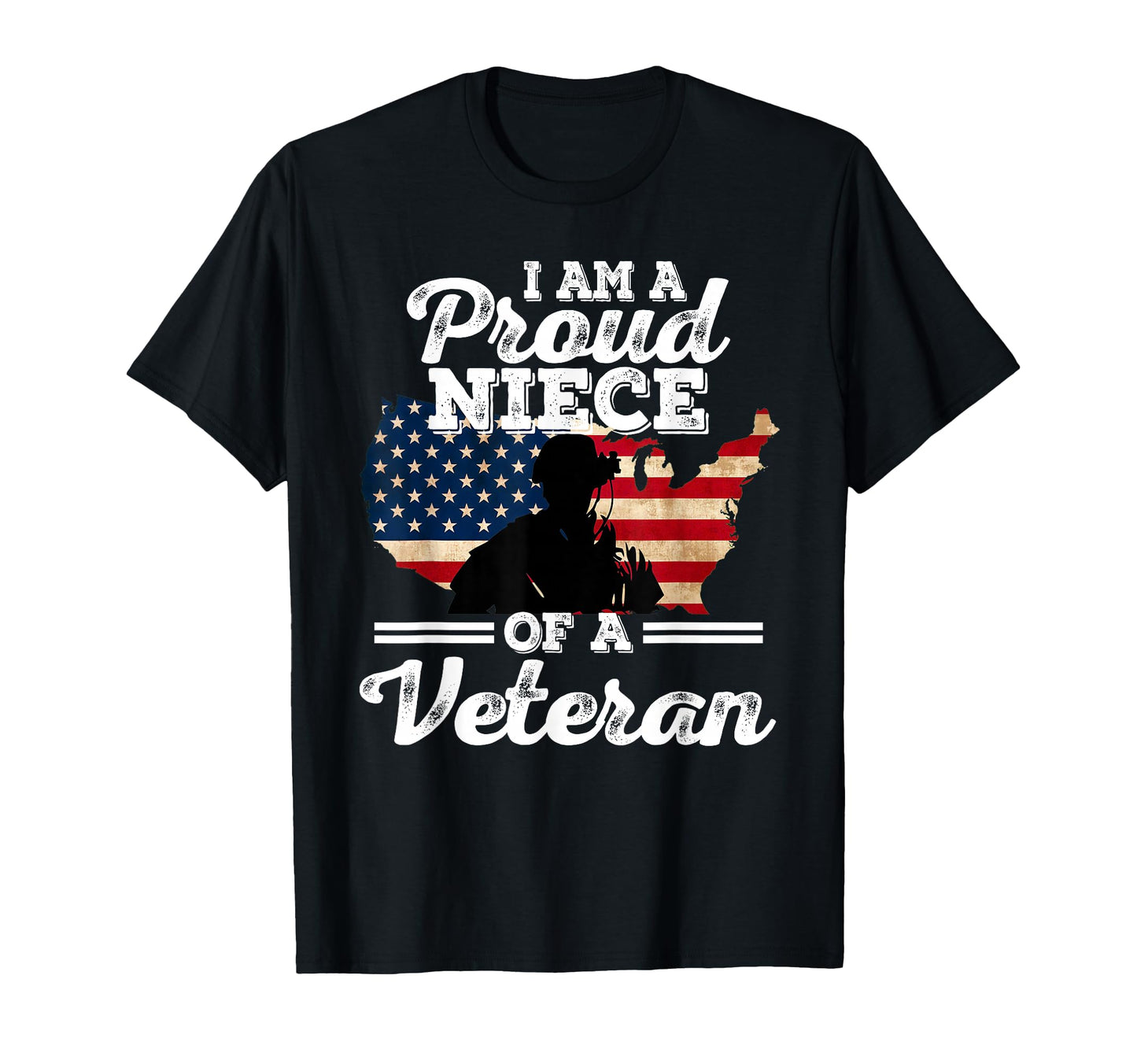 Proud Niece Veteran Patriotic T-Shirt - Custom Art Print Men Women - T-Shirt, Sweatshirt, Hoodie