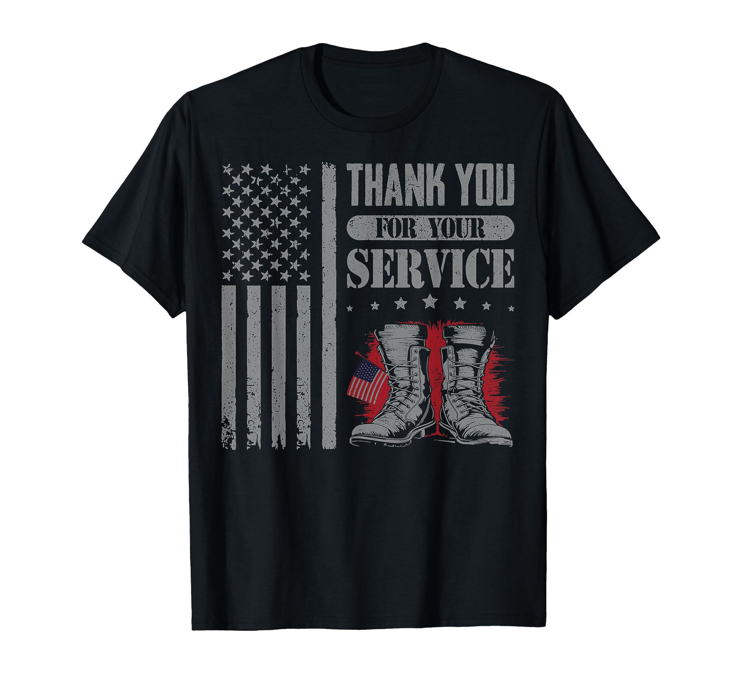 Thank You Your Service Patriotic T-Shirt - Minimalist Print for Adults - T-Shirt, Sweatshirt, Hoodie